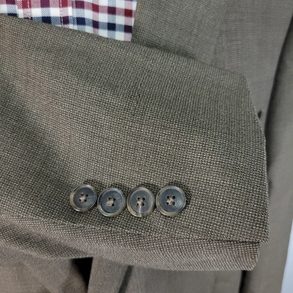 JOS A BANK Men's Sport Coat Blazer Two Button MODEL 500‎ Brown Wool Size 46R